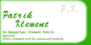 patrik klement business card